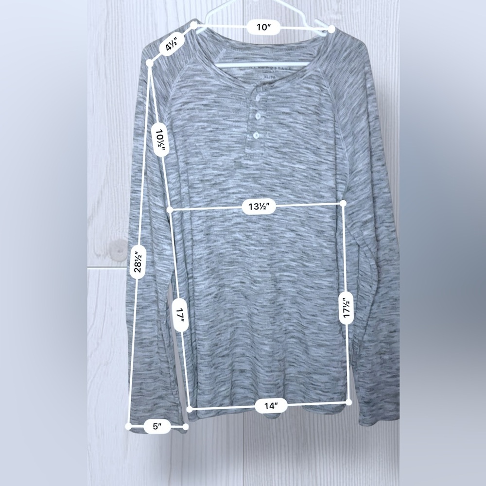 AEROPOSTALE Men’s Casual Long Sleeve Henley T-Shirt - Picture 5 of 7